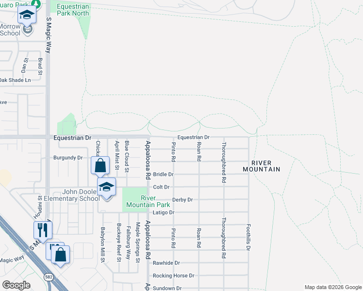 map of restaurants, bars, coffee shops, grocery stores, and more near 1570 Albino Drive in Henderson