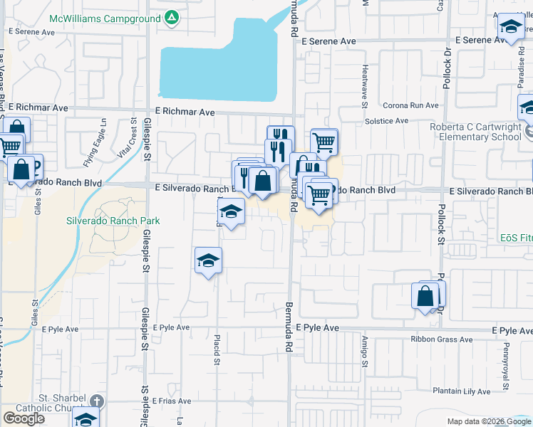 map of restaurants, bars, coffee shops, grocery stores, and more near 9774 Fairfield Avenue in Las Vegas