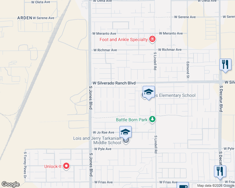 map of restaurants, bars, coffee shops, grocery stores, and more near 9767 Cadence Creek Court in Las Vegas