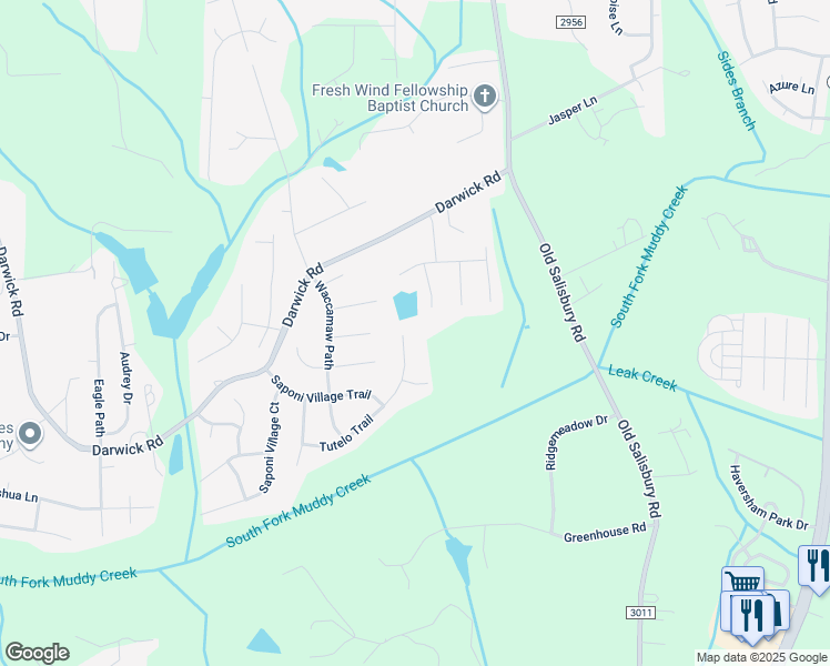 map of restaurants, bars, coffee shops, grocery stores, and more near 5170 Tutelo Trail in Winston-Salem