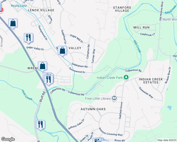 map of restaurants, bars, coffee shops, grocery stores, and more near 6708 Sunnywood Drive in Nashville