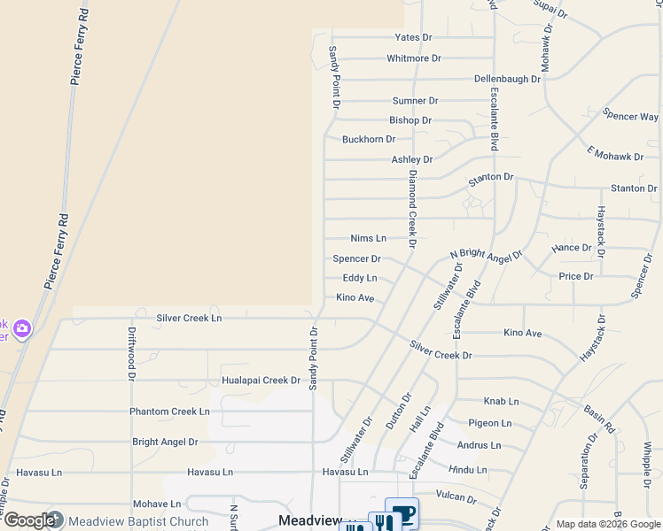 map of restaurants, bars, coffee shops, grocery stores, and more near 30 Spencer Drive in Meadview