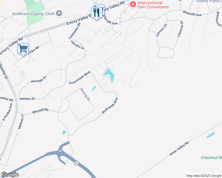 map of restaurants, bars, coffee shops, grocery stores, and more near 101 Copper Ridge Court in Oak Ridge
