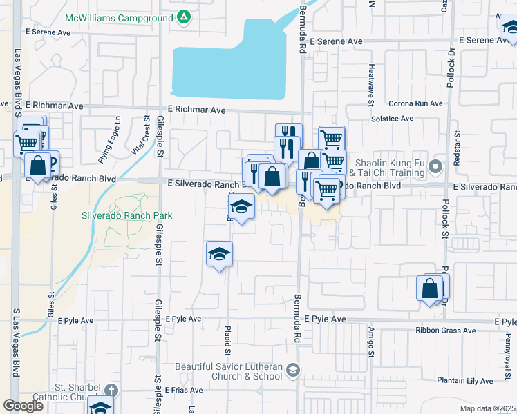 map of restaurants, bars, coffee shops, grocery stores, and more near 9769 Iron Mine Street in Las Vegas