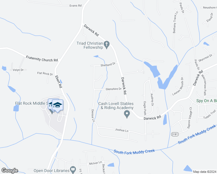 map of restaurants, bars, coffee shops, grocery stores, and more near 3165 Glenshire Drive in Winston-Salem