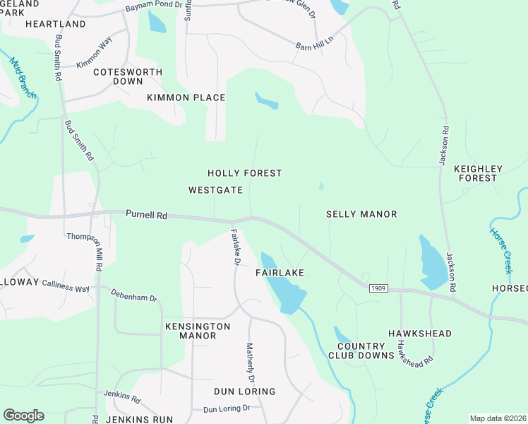 map of restaurants, bars, coffee shops, grocery stores, and more near 2632 Purnell Road in Wake Forest