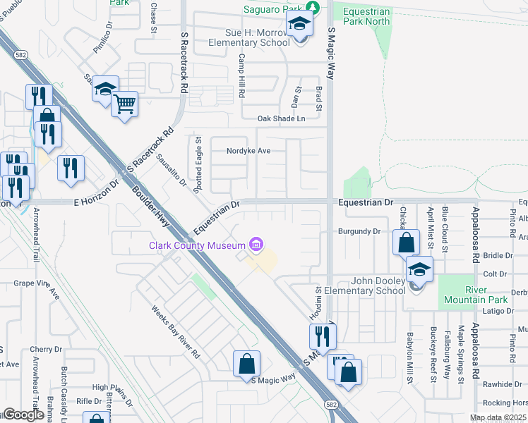 map of restaurants, bars, coffee shops, grocery stores, and more near 1106 Langston Ranch Avenue in Henderson
