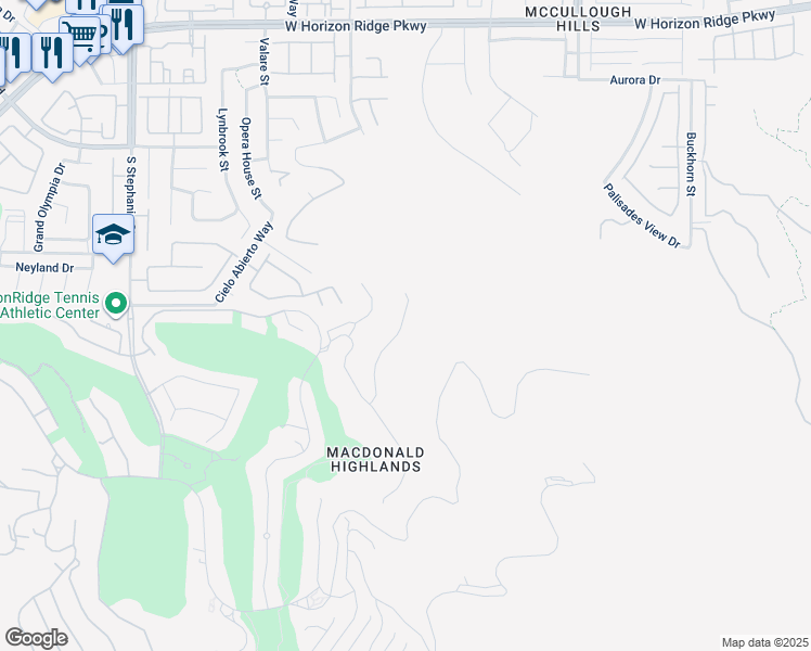 map of restaurants, bars, coffee shops, grocery stores, and more near 378 Tranquil Peak Court in Henderson