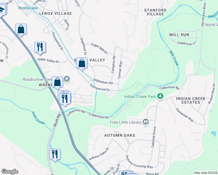 map of restaurants, bars, coffee shops, grocery stores, and more near 6708 Sunnywood Drive in Nashville