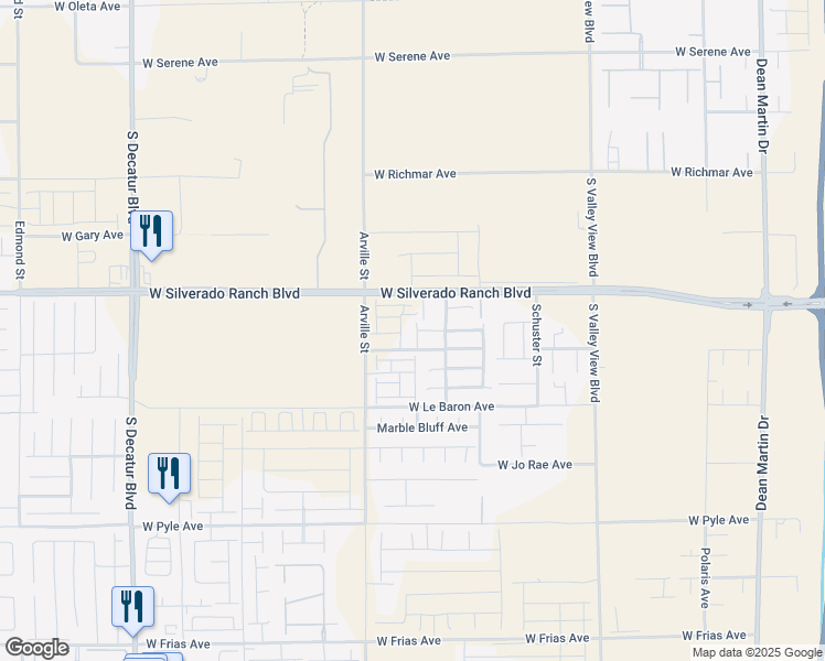 map of restaurants, bars, coffee shops, grocery stores, and more near 9765 Granite Mesa Street in Las Vegas
