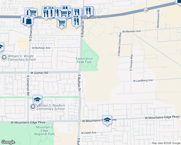 map of restaurants, bars, coffee shops, grocery stores, and more near in Las Vegas