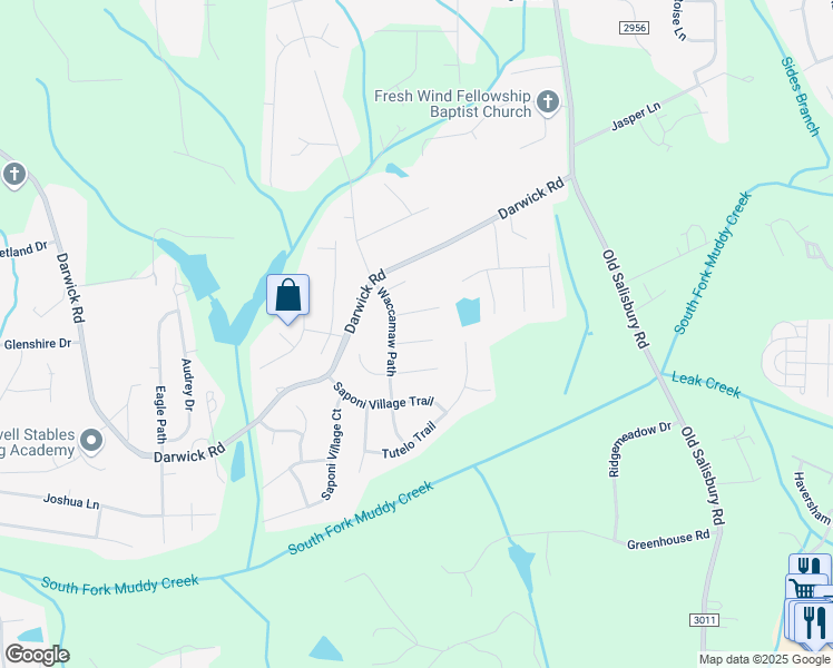 map of restaurants, bars, coffee shops, grocery stores, and more near 4820 Manteo Lane in Winston-Salem