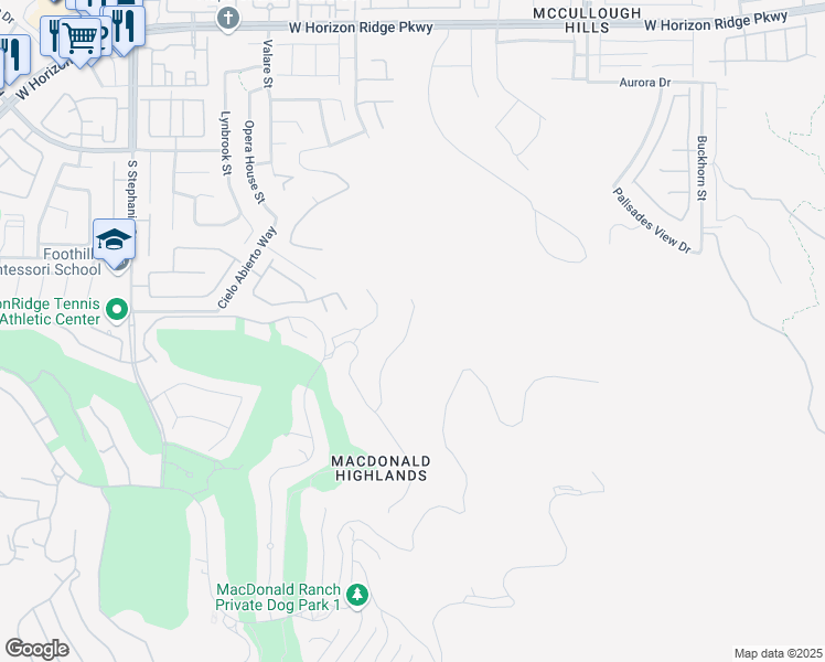 map of restaurants, bars, coffee shops, grocery stores, and more near 378 Tranquil Peak Court in Henderson