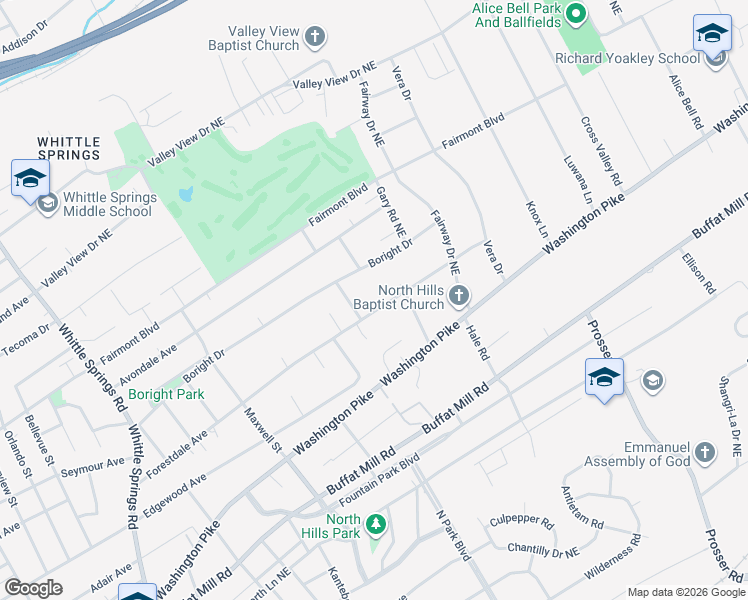 map of restaurants, bars, coffee shops, grocery stores, and more near 3309 Forestdale Avenue in Knoxville