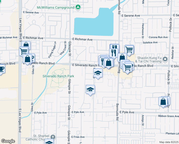 map of restaurants, bars, coffee shops, grocery stores, and more near 278 Iron Duke Avenue in Las Vegas