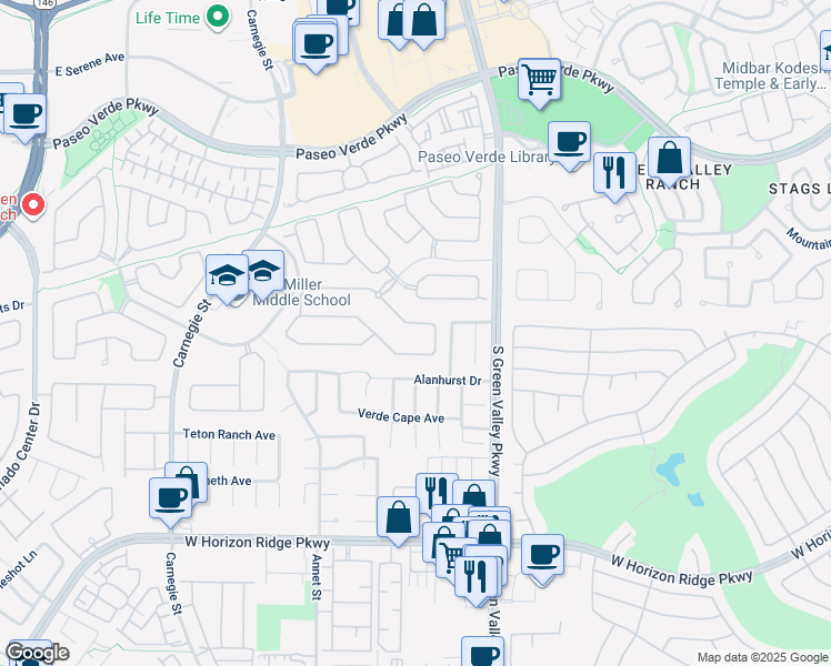 map of restaurants, bars, coffee shops, grocery stores, and more near 2255 Candlestick Avenue in Henderson