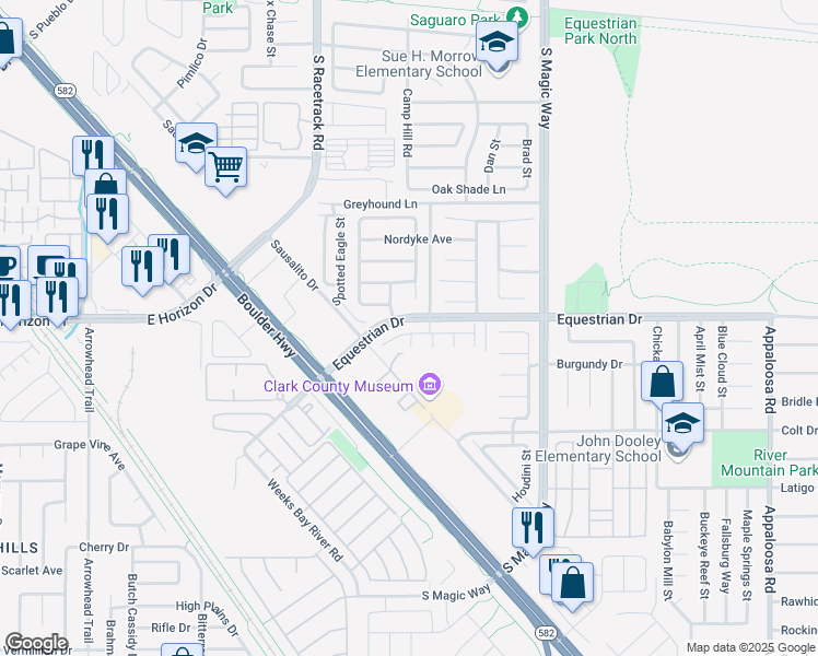 map of restaurants, bars, coffee shops, grocery stores, and more near 1082 Langston Ranch Avenue in Henderson
