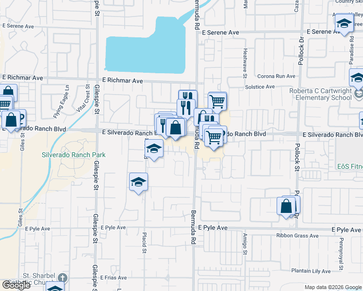 map of restaurants, bars, coffee shops, grocery stores, and more near 9774 Fairfield Avenue in Las Vegas