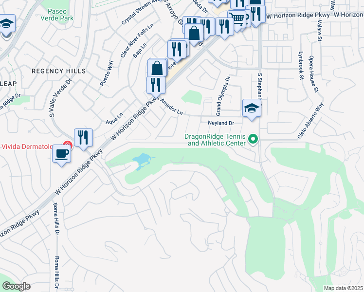 map of restaurants, bars, coffee shops, grocery stores, and more near 1459 Foothills Village Drive in Henderson