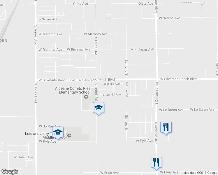 map of restaurants, bars, coffee shops, grocery stores, and more near 5384 Ledgewood Creek Avenue in Las Vegas