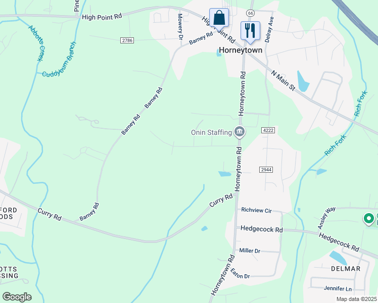 map of restaurants, bars, coffee shops, grocery stores, and more near 333 Ken Dan Street in High Point