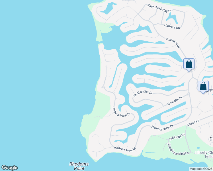 map of restaurants, bars, coffee shops, grocery stores, and more near 1519 Harbour View Drive in Kill Devil Hills