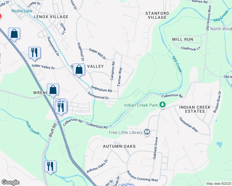 map of restaurants, bars, coffee shops, grocery stores, and more near 7068 Sugarplum Road in Nashville
