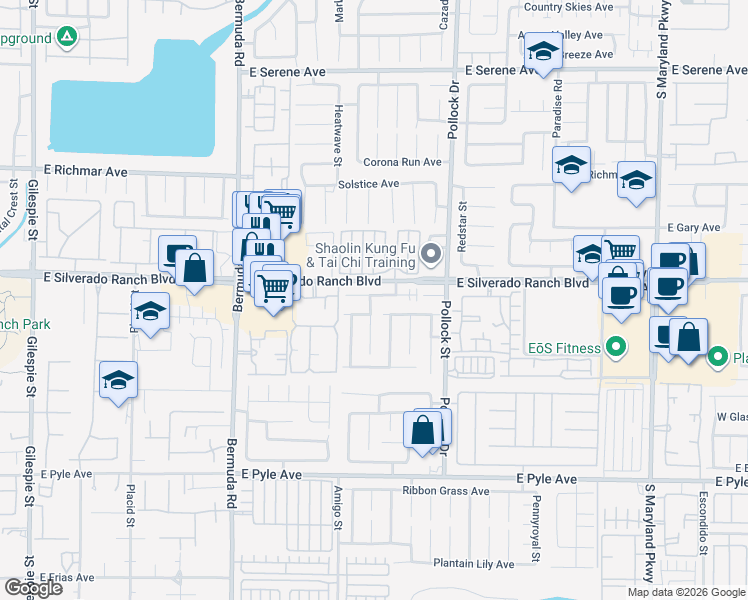 map of restaurants, bars, coffee shops, grocery stores, and more near 9771 Altadena Street in Las Vegas