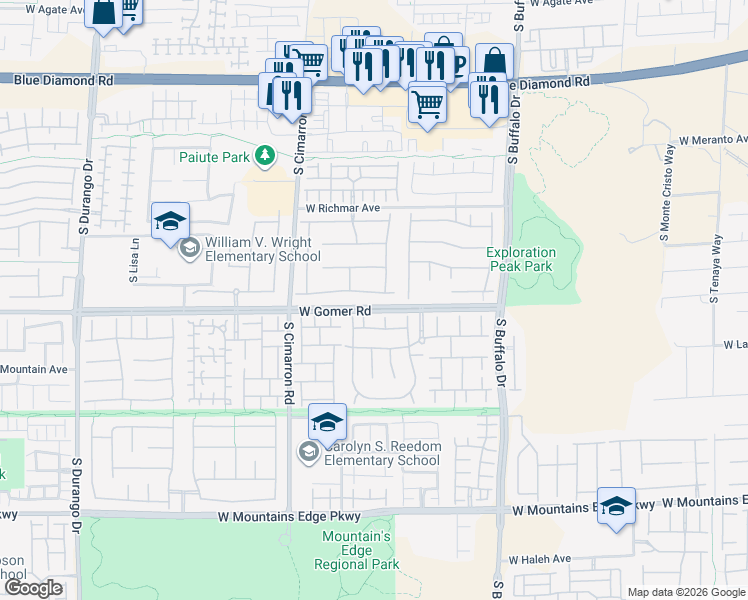 map of restaurants, bars, coffee shops, grocery stores, and more near 8074 Egypt Meadows Avenue in Las Vegas