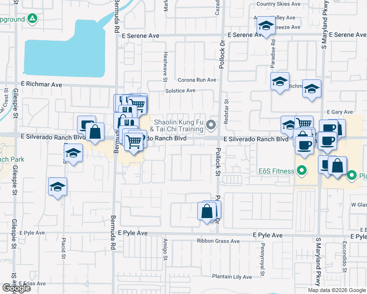 map of restaurants, bars, coffee shops, grocery stores, and more near 9771 Altadena Street in Las Vegas