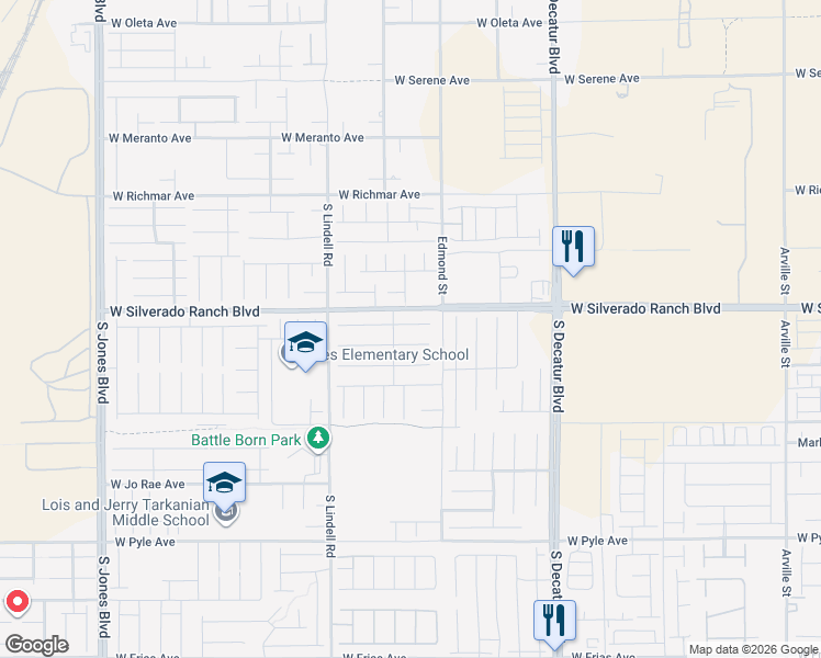 map of restaurants, bars, coffee shops, grocery stores, and more near 5293 Tulip Hill Avenue in Las Vegas