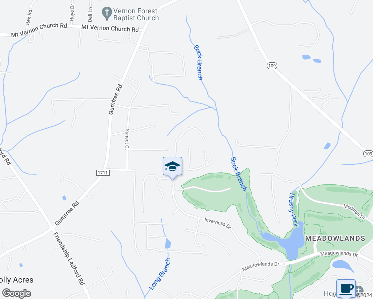 map of restaurants, bars, coffee shops, grocery stores, and more near 195 Winged Foot Court in Winston-Salem