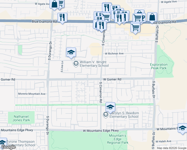 map of restaurants, bars, coffee shops, grocery stores, and more near 9634 Bella Di Mora Street in Las Vegas