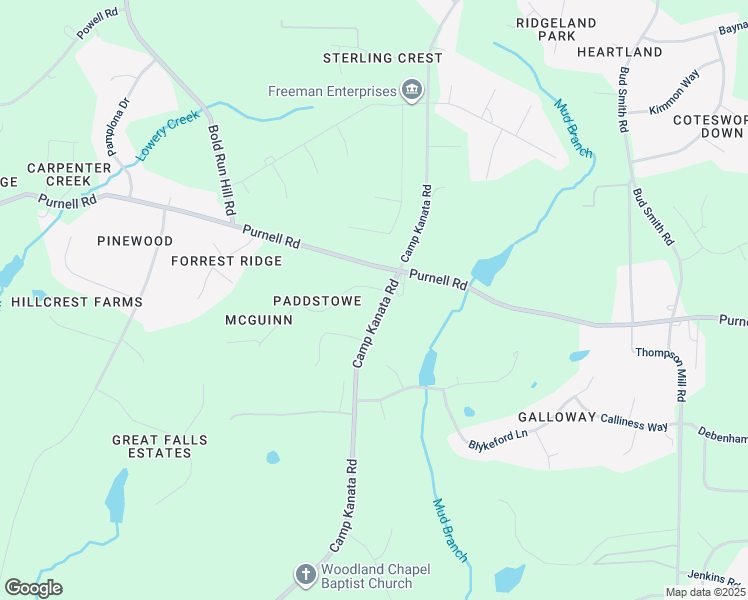 map of restaurants, bars, coffee shops, grocery stores, and more near 13809 Camp Kanata Road in Wake Forest