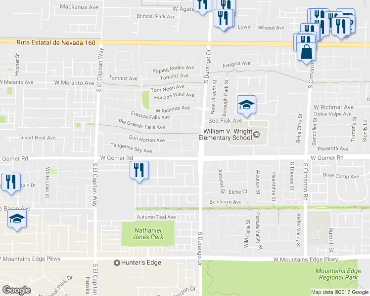 map of restaurants, bars, coffee shops, grocery stores, and more near 9617 Tapestry Pine Street in Las Vegas