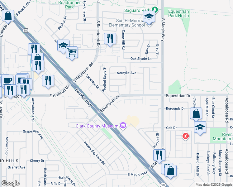 map of restaurants, bars, coffee shops, grocery stores, and more near 1071 Eagle Owl Avenue in Henderson