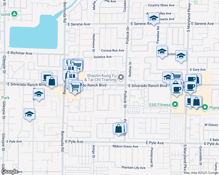 map of restaurants, bars, coffee shops, grocery stores, and more near 694 Baldurn Avenue in Las Vegas