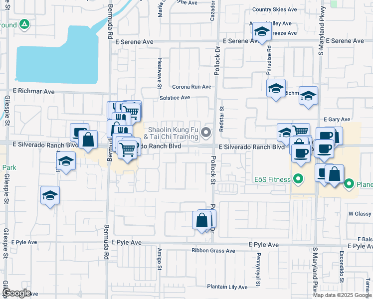 map of restaurants, bars, coffee shops, grocery stores, and more near 694 Baldurn Avenue in Las Vegas