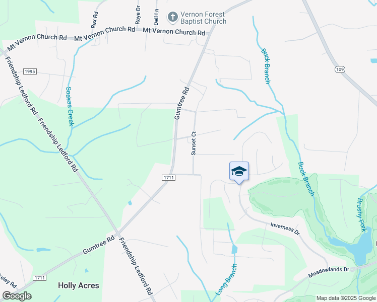 map of restaurants, bars, coffee shops, grocery stores, and more near 277 Sunset Court in Winston-Salem