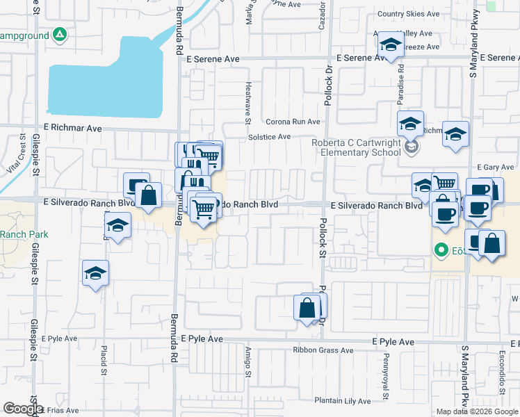 map of restaurants, bars, coffee shops, grocery stores, and more near 628 Baldurn Avenue in Las Vegas
