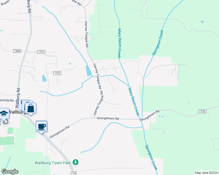 map of restaurants, bars, coffee shops, grocery stores, and more near 242 Overbrook Drive in Winston-Salem