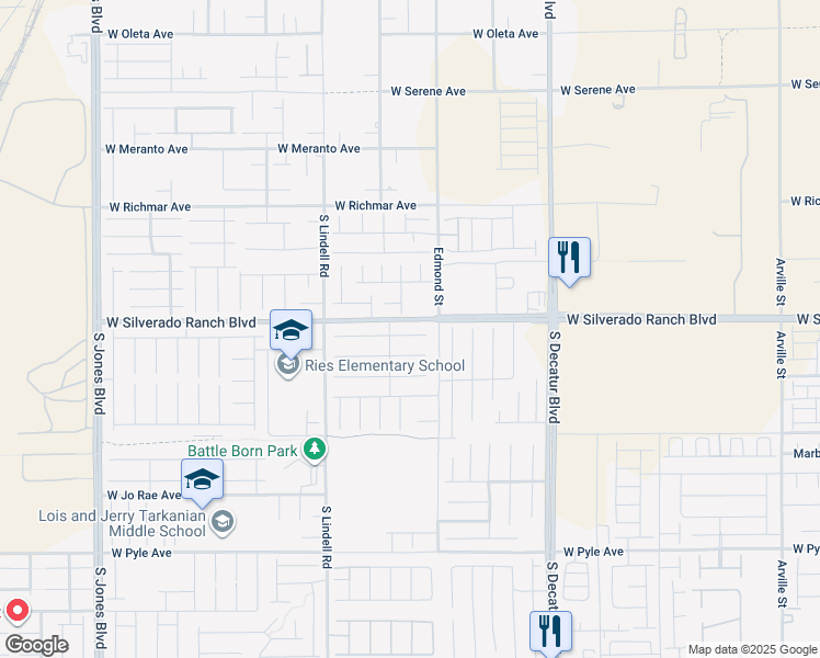 map of restaurants, bars, coffee shops, grocery stores, and more near 5280 Tulip Hill Avenue in Las Vegas
