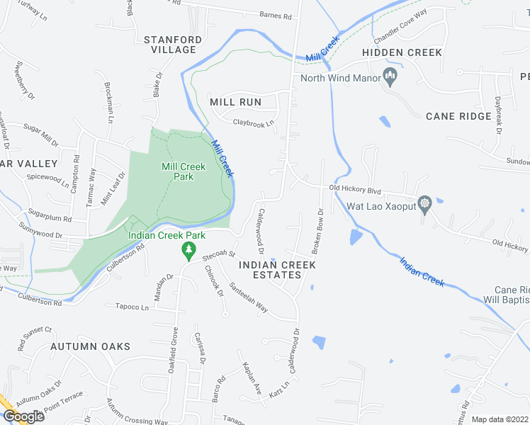 map of restaurants, bars, coffee shops, grocery stores, and more near 6947 Calderwood Drive in Nashville