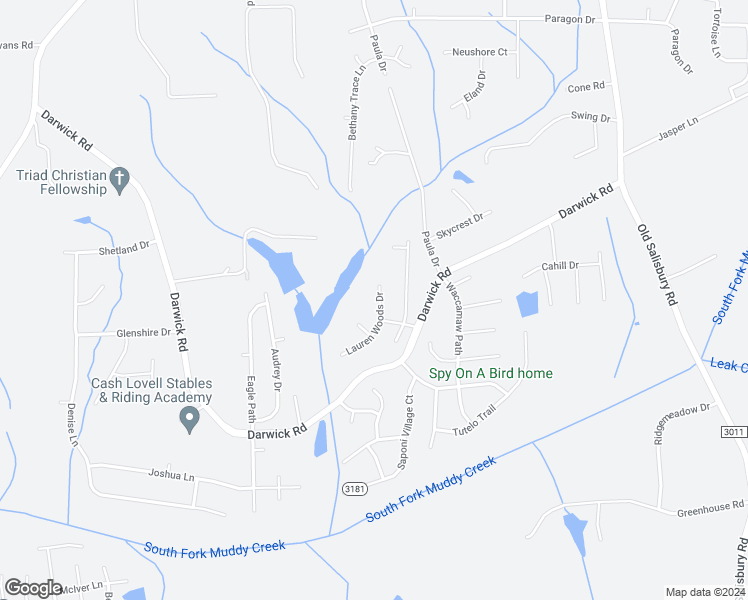 map of restaurants, bars, coffee shops, grocery stores, and more near 2071 Lauren Woods Drive in Winston-Salem