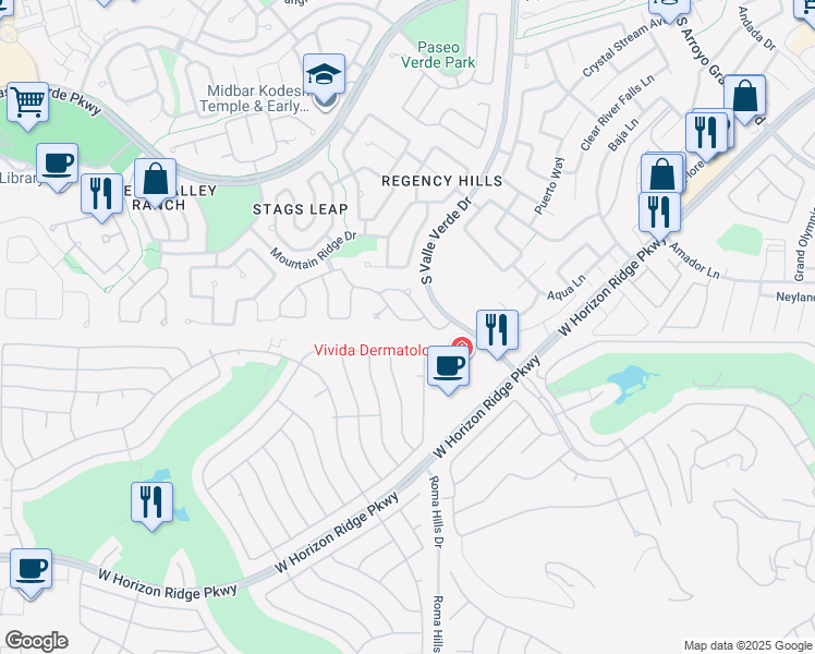 map of restaurants, bars, coffee shops, grocery stores, and more near 1811 Country Meadows Drive in Henderson