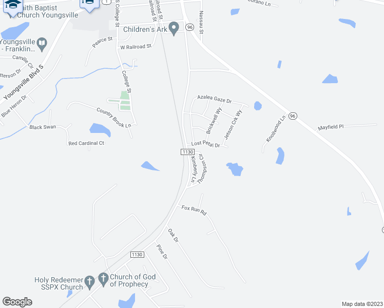 map of restaurants, bars, coffee shops, grocery stores, and more near 31 Kimberly Lane in Youngsville