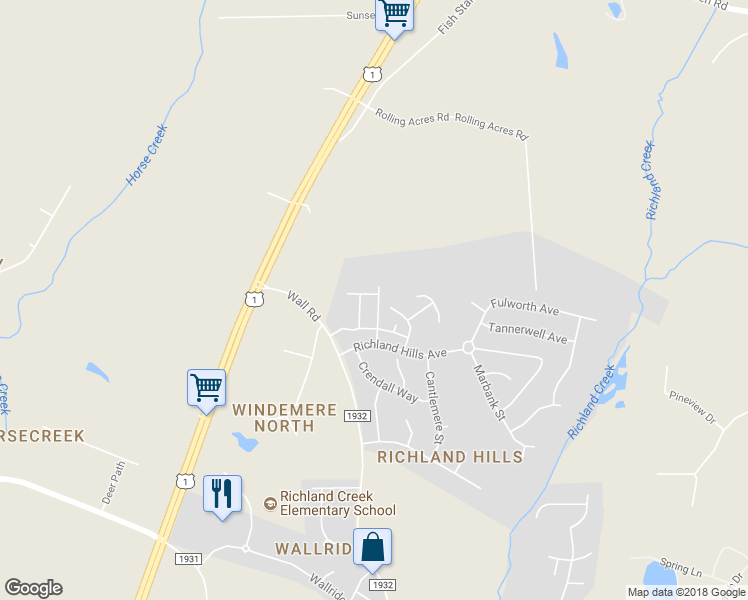 map of restaurants, bars, coffee shops, grocery stores, and more near 1419 Ripley Woods Street in Wake Forest