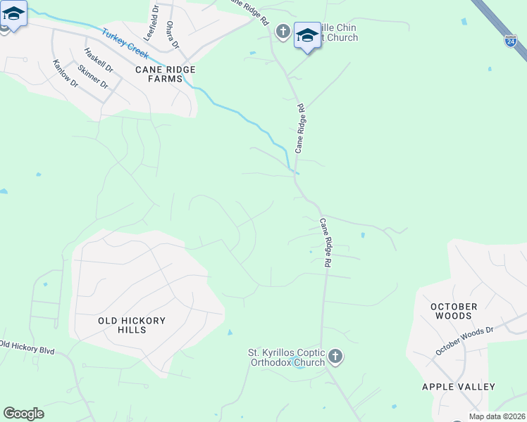 map of restaurants, bars, coffee shops, grocery stores, and more near 5831 Cane Ridge Road in Nashville
