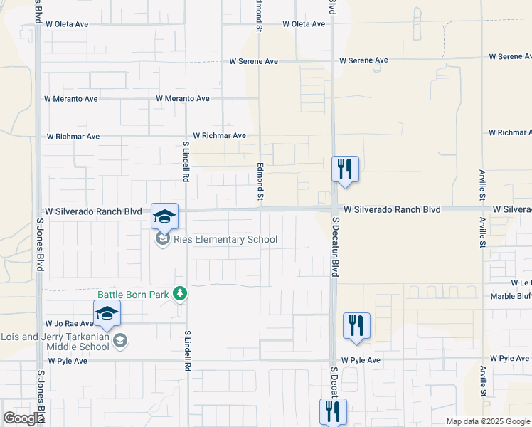 map of restaurants, bars, coffee shops, grocery stores, and more near 9717 Panther Hollow Street in Las Vegas