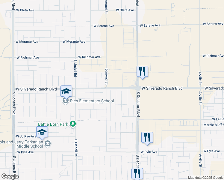 map of restaurants, bars, coffee shops, grocery stores, and more near 9716 Panther Hollow Street in Las Vegas